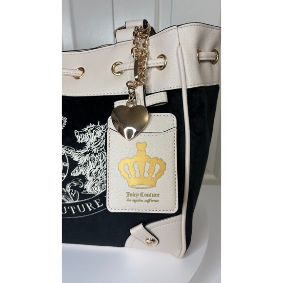 Juicy Couture Classic Scottie Dogs Tote Bag Liquorice/Crystal HTF Viral - Picture 13 of 16